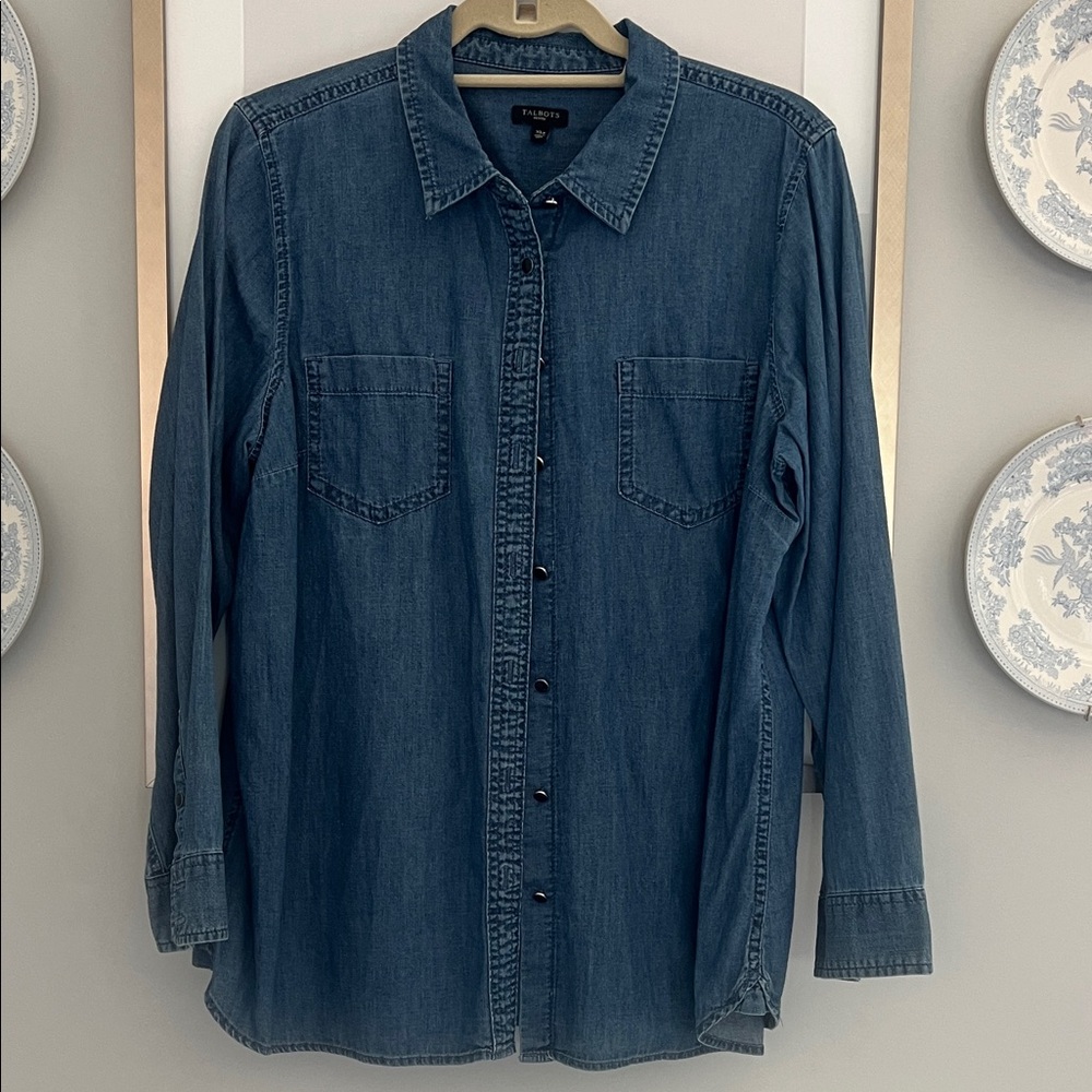 Talbots Classic Blue Denim Shirt
